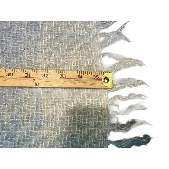 Avoca Handweavers Cozy Shawl Wrap Small Lap Blanket Blue Wool 36" Square Ireland - Picture 8 of 9